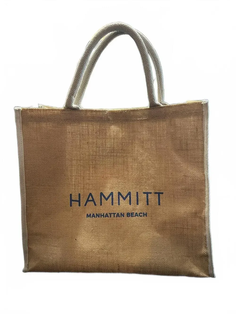 Hammitt Manhattan Beach Jute Tote Bag Burlap Straw Beach Carryall Market Shopper - Picture 2 of 7